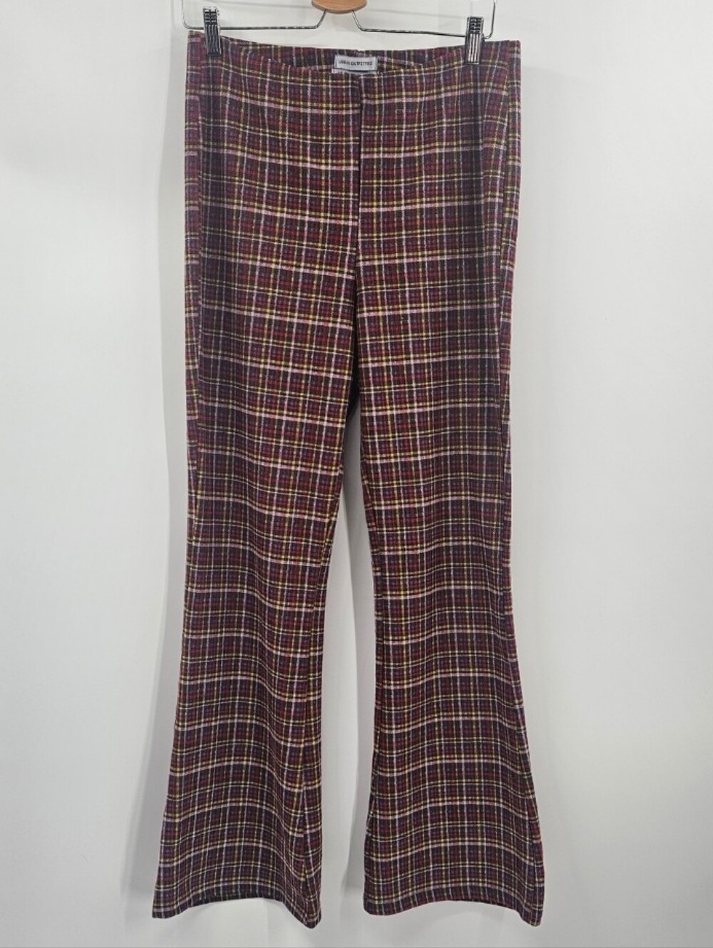 Urban Outfitters Red Purple Plaid Pull-On Pants Size Large